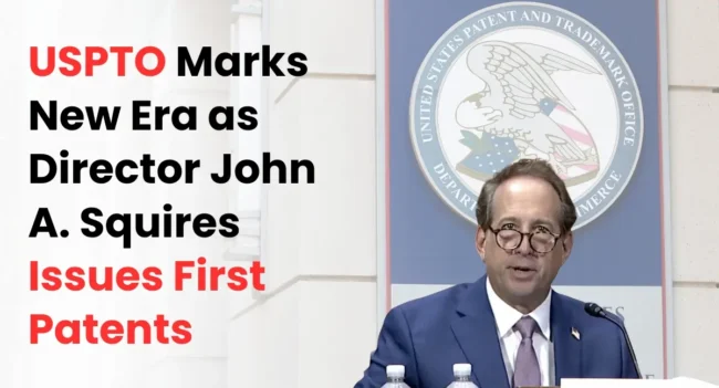 John Squires Signed First Patents, USPTO Director John A. Squires
