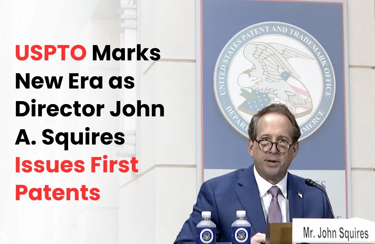 John Squires Signed First Patents, USPTO Director John A. Squires