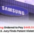 Samsung patent infringement, Samsung vs Collision Communications patents, Samsung $445.5 million patent case.