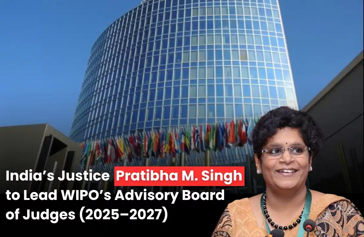 Delhi HC judge Justice Prathiba M Singh, India WIPO latest IP news, Delhi High Court judge WIPO, First Indian to chair WIPO advisory board.