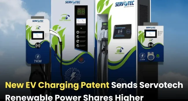 Servotech EV charging patent, Servotech EV patent announcement,Servotech share price news