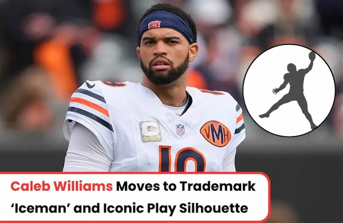 Caleb Williams Iceman trademark, Caleb Williams Play Silhouette trademark, Caleb Williams trademark