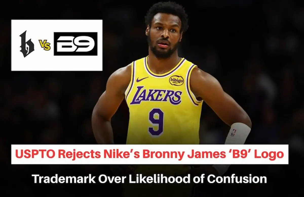 Bronny James Trademark Rejected, Bronny James trademark Application, Bronny James trademark news, Bronny James B9 Trademark, Nike B9 Trademark