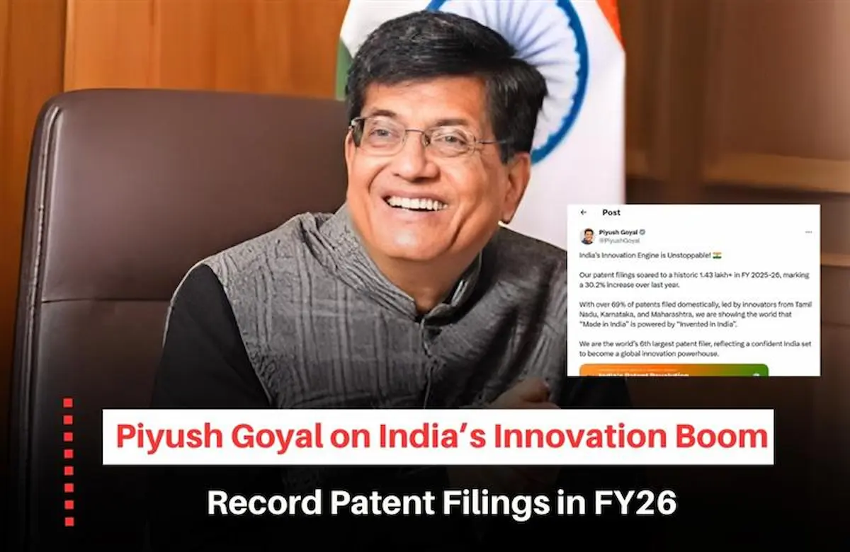 India Patent Filings Record FY26, India patent filing in 2026, Patent Filing in India 2026