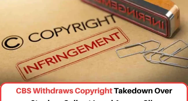 CBS Withdraws copyright